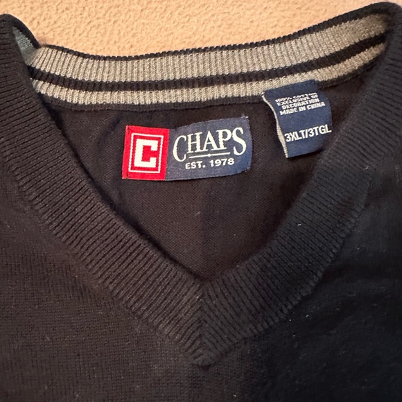 Chaps Navy Sweater Vest 3XLT - Picture 3 of 4